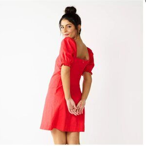 NWT DRAPER JAMES RSVP™ Squareneck Puff Sleeve Dress Large